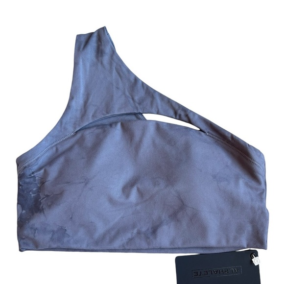 Alphalete Alphalux Asymmetrical Bra Tie Dye Purple Size M One Strap - Picture 9 of 10